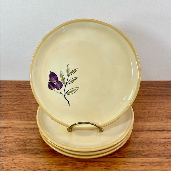 Pottery Barn Rustic Olive Side/Salad/Bread/Dessert Plates - Set of 4 - Picture 4 of 9